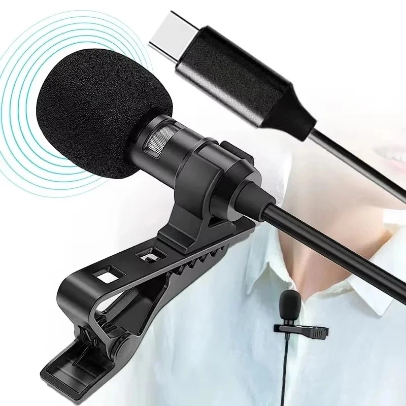 Type C Adapter - 1-5pcs Portable USB Mini Lavalier Microphone