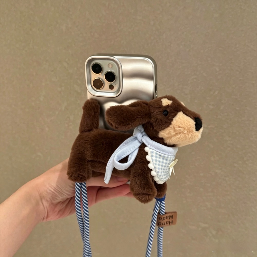 Phone Accessories Cute - Cute Cartoon Dachshund Plush Doll Phone