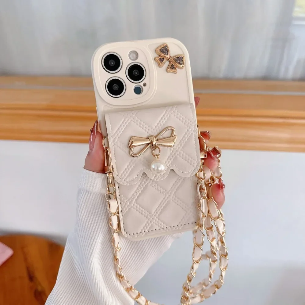 Phone Accessories Hippers - 3D Bowknot Crossbody Card Holder Wallet