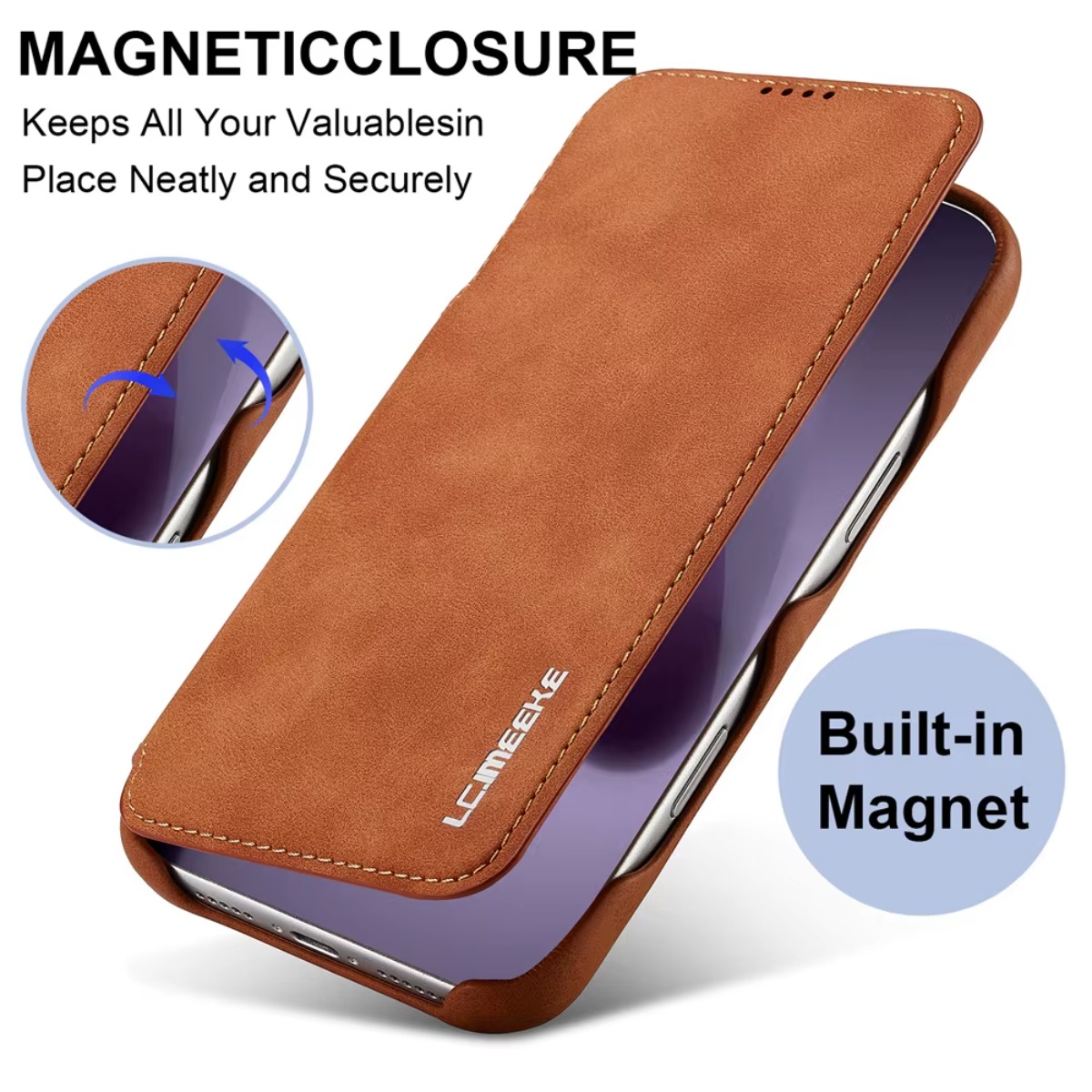 Leather Wallet Magnetic Flip C - огляд і ціна Phone Accessories Hippers