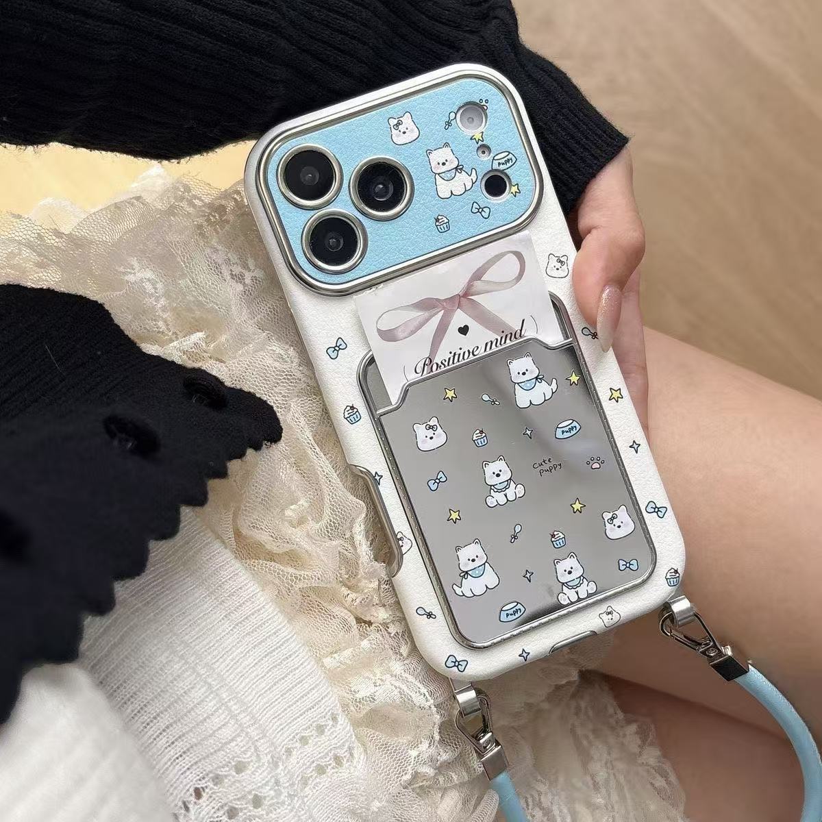 Cute Puppy Mirror Card Holder  - огляд і ціна Phone Accessories Hippers
